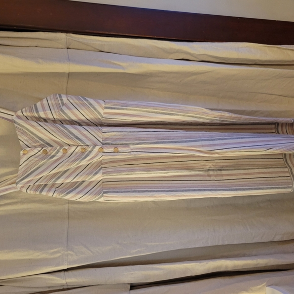 Striped Sleeveless Button-Up Dress